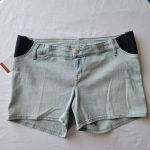 Under Belly Maternity Jean Shorts Isabel Maternity by Igrid & Isabel Side Panels